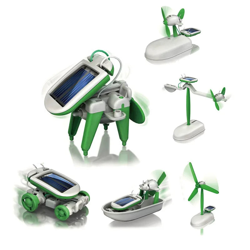 6-in-1 Solar Power Robot Kit – DIY Educational Science Toy for Kids, Assembling Ship, Fan, Windmill, Car & More